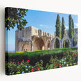 Large stretched canvas depicting a serene European Cyprus landscape, suitable for kitchen wall art.