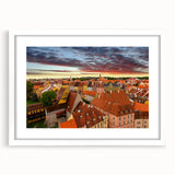 Textured art print of a European Czech landscape in muted earth tones on a framed white mat, ideal for bedroom decor.