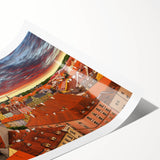 Extra large wall art featuring line art flowers in subtle colors on a rolled canvas, ideal for large living room decor.