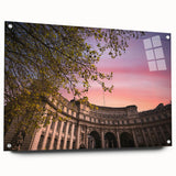 Acrylic print of a European scenery depicting Bath, England, in muted earth tones, ideal for bedroom or dining room decor.