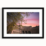 Abstract art print of a colorful European scenery in Bath, featuring vibrant hues on a textured, extra-large canvas.