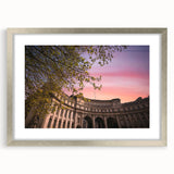 Extra large abstract art print of a European scenery in Bath, England, featuring textured silver frame and mat.