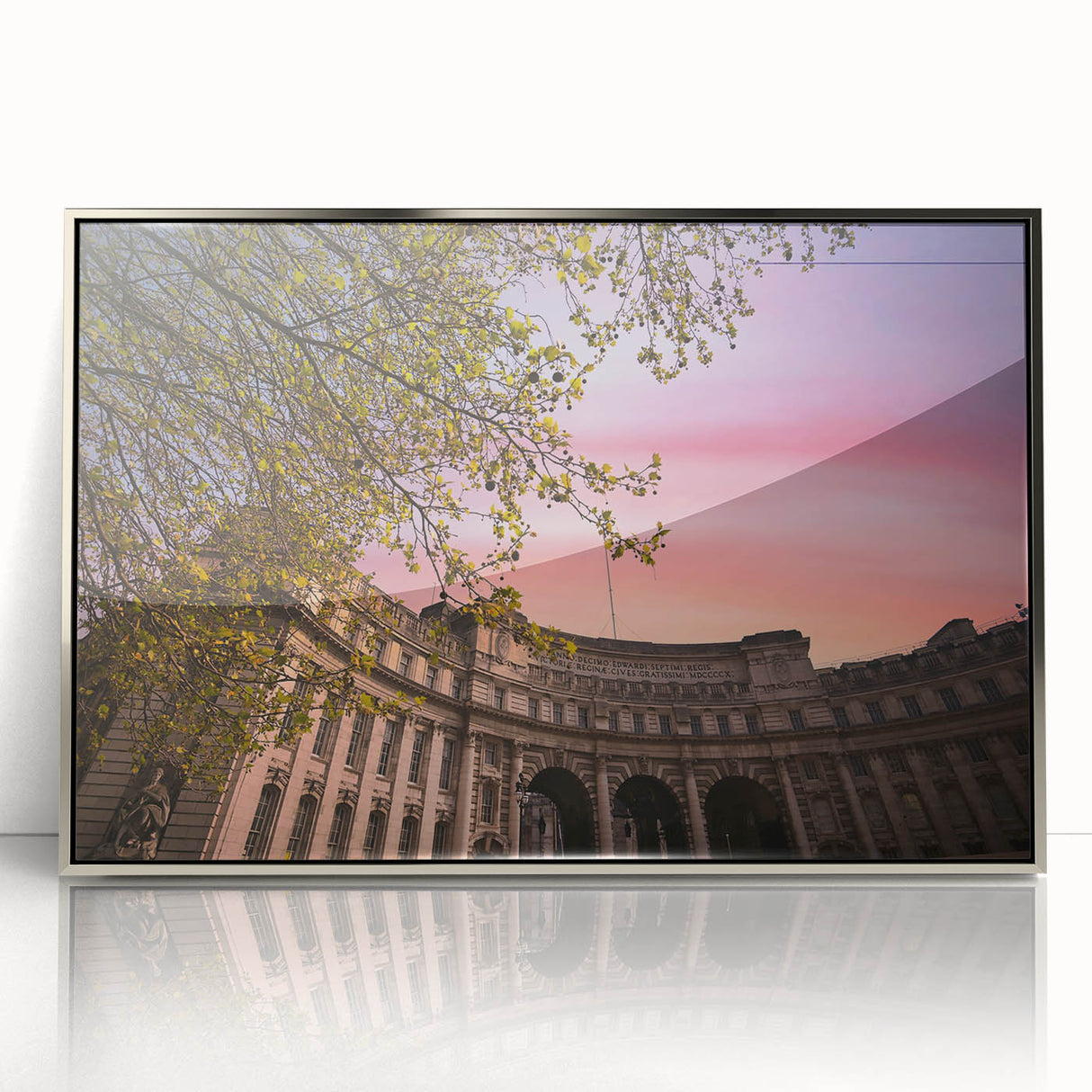Mid-century modernist art depicting Bath, England in muted tones on a framed acrylic, ideal for modern art wall decor.
