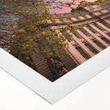 Art deco poster of Bath, England with muted beige and green tones on rolled canvas, ideal for dining room wall art.