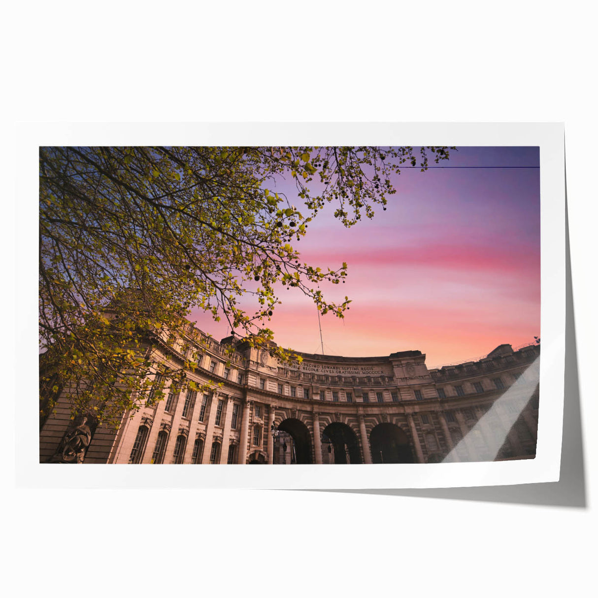 Rolled print of a European scenery in Bath, England with muted floral elements, ideal for art wall dining room.