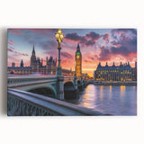 Black and white canvas print of Big Ben in a minimalist style, ideal for kitchen wall art or bedroom ambiance.