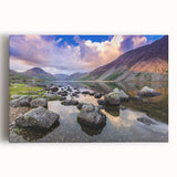 Black and white photograph of Cumbria landscape on stretched canvas, ideal for kitchen wall art or bedroom ambiance.