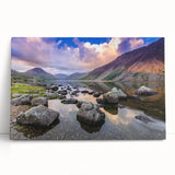 Black and white large art print of Cumbria, England, on stretched canvas, ideal for kitchen wall art.