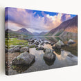 Scenic Cumbria landscape on large stretched canvas, featuring green hills and a clear sky, ideal for kitchen wall art.