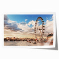 Extra large rolled print of London scenery with floral elements in soft hues, ideal for art wall dining room.