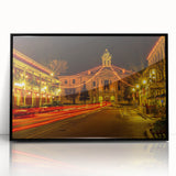 Large abstract wall art of Oxford scenery in muted earth tones on a framed acrylic, suitable for modern living room decor.