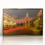 Art deco poster of Oxford scenery in gold frame, acrylic print, ideal for modern art wall decor.