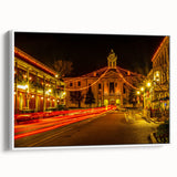 Vintage poster art of Oxford scenery with colorful palette on extra large framed canvas, ideal for living room decor.