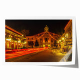 Extra large wall art featuring a detailed Oxford, England cityscape in muted watercolor tones on rolled canvas.