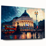 Acrylic print of Piccadilly, England in muted earth tones, ideal for bedroom or dining room art.