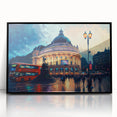 Large abstract wall art depicting Piccadilly, England in muted gray tones on a framed acrylic.