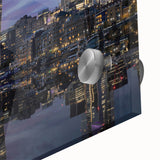 Large abstract wall art of the Thames River in muted earth tones on acrylic glass, ideal for dining room ambiance.