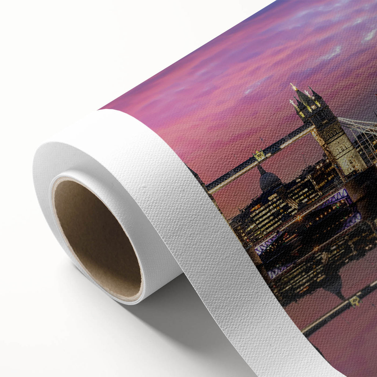 Art Deco poster of the Thames River in England on rolled canvas, featuring muted blue and gray tones.