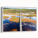 Vintage poster art of a scenic European landscape in Estonia, featuring vibrant colors on a large framed canvas.