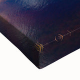 Black and white landscape art painting of a European scenery on stretched canvas, ideal for bedroom wall art.