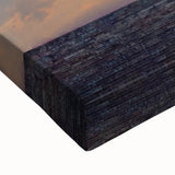 Large art featuring a black and white Finnish landscape on stretched canvas, suitable for bedroom decor.