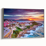 Landscape art painting of a Corsican scenery on framed canvas.