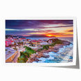 Rolled print of a Corsican landscape featuring vibrant greenery and a serene blue sky, ideal for dining room wall art.