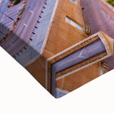 Black and white landscape art painting of Corsica on stretched canvas, ideal for bedroom wall art.