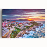 Black and white photograph of Corsica scenery on stretched canvas, ideal for kitchen wall art or bedroom ambiance.