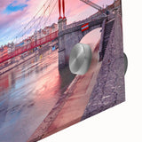 Large abstract wall art of Lyon, France, in muted earth tones on acrylic glass, suitable for dining room ambiance.