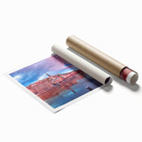 Extra large rolled print of Lyon, France scenery with vibrant floral motifs, ideal for classy bathroom wall art.