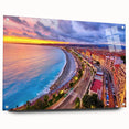 Acrylic print of a large abstract depiction of Nice, France, in muted blue and beige tones.