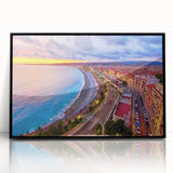 Large abstract wall art featuring a mid-century modernist depiction of Nice.