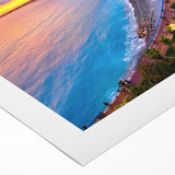 Art Deco poster of Nice, France, featuring muted blue and beige tones on rolled canvas, suitable for dining room decor.