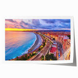 Rolled print of a Nice, France scenery with vibrant floral elements, ideal for art wall dining room.