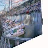 Mid-century modernist acrylic print of abstract Normandy scenery in muted earth tones, ideal for dining room art.