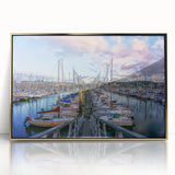 Art deco poster of Normandy, France scenery in gold acrylic frame, muted earth tones, ideal for nursery wall art.