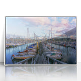 Mid-century modernist art of Normandy landscape in muted green and blue on acrylic, ideal for nursery wall art.