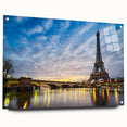Acrylic print of a Parisian streetscape, featuring muted earth tones, ideal for dining room decor.