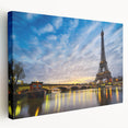 Large art print of Paris scenery on stretched canvas, featuring muted earth tones, ideal for kitchen wall decor.