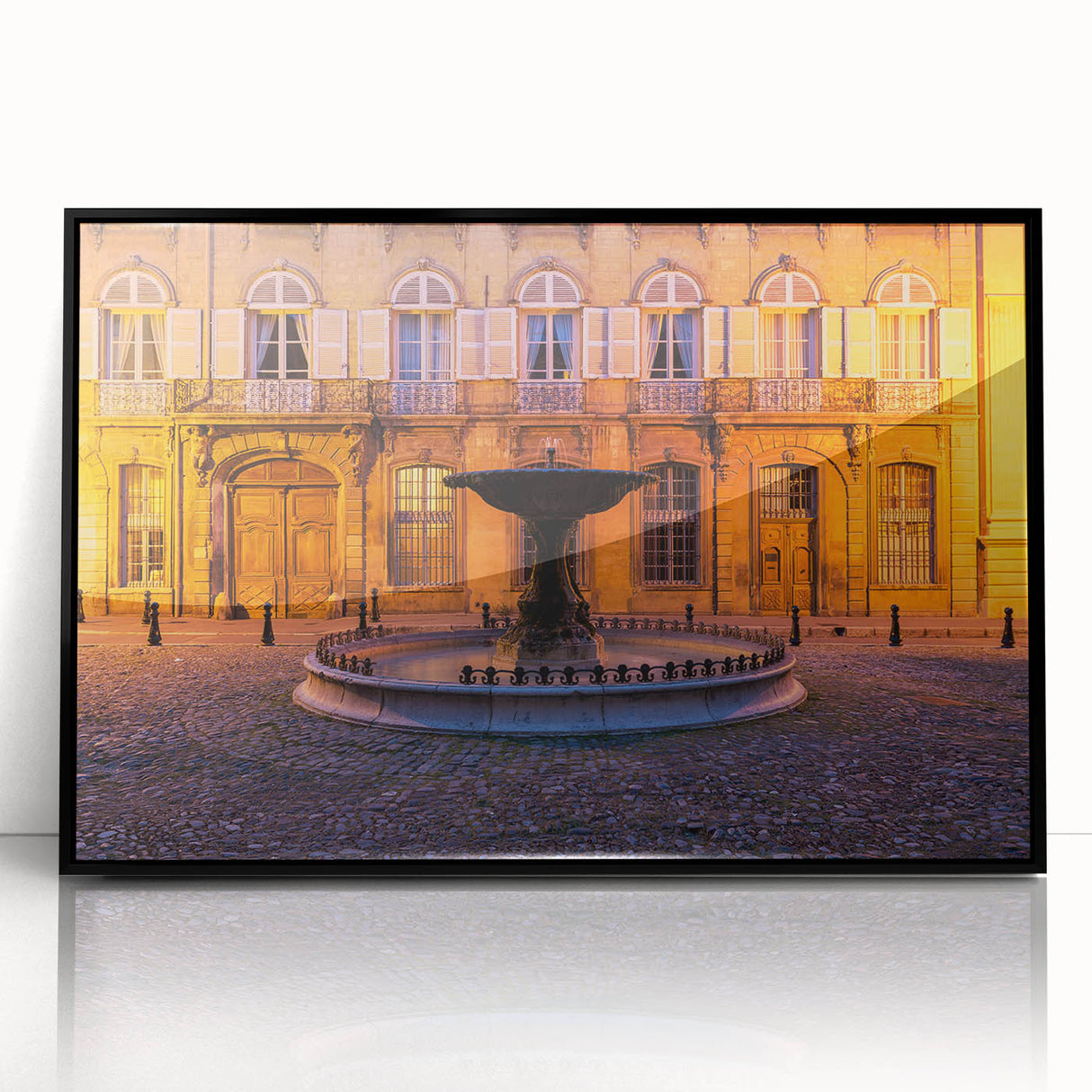 Large abstract wall art depicting a Provence landscape in muted earth tones on a framed acrylic.