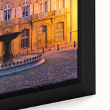 Extra large black wall art of a Provence, France scenery on textured canvas, featuring vibrant, colorful details.
