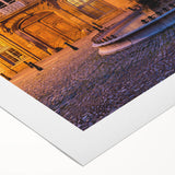 Art deco poster of a Provence landscape in muted earth tones on rolled canvas, ideal for dining room wall art.