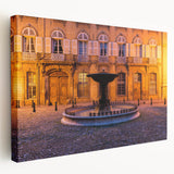 Lavender fields in Provence on a large stretched canvas, with vibrant green and purple hues, ideal for kitchen wall art.