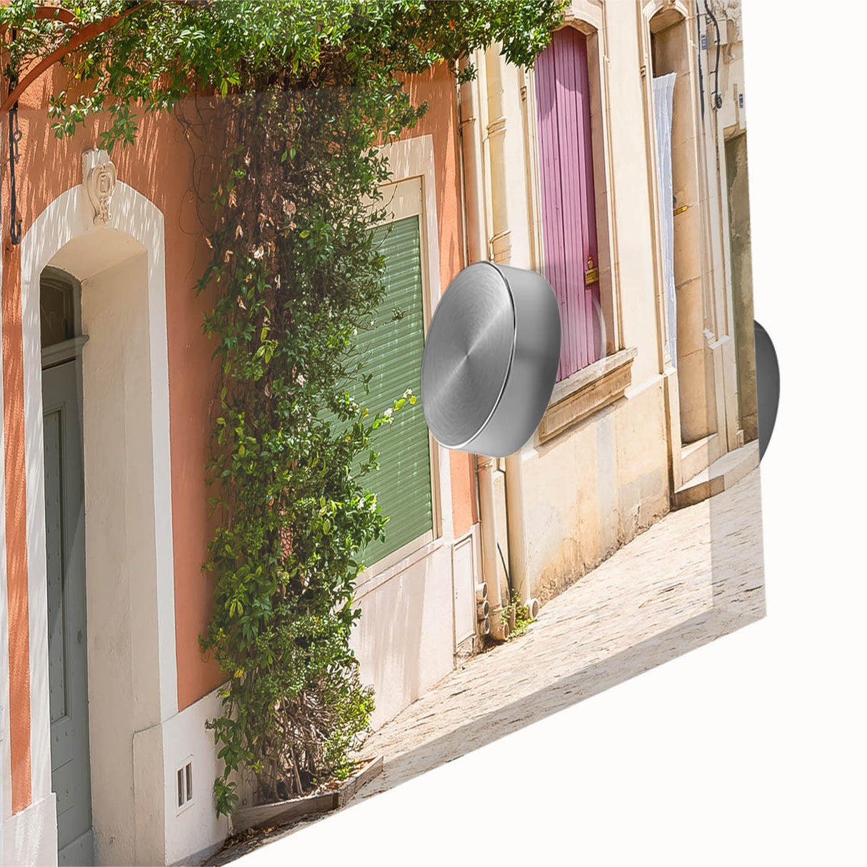 Large abstract wall art depicting a vibrant French landscape on acrylic glass, ideal for dining room ambiance.