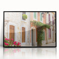 Large abstract wall art depicting a stylized French landscape in muted earth tones on framed acrylic.