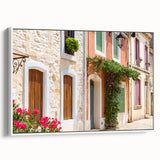 Vintage poster art of a scenic French landscape in vibrant colors on extra large framed canvas, ideal for living room decor.