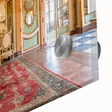 Large abstract acrylic print of Versailles scenery in muted earth tones, ideal for dining room art.