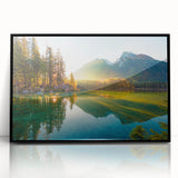 Large abstract wall art featuring a stylized Bavarian landscape in muted earth tones on a framed acrylic.