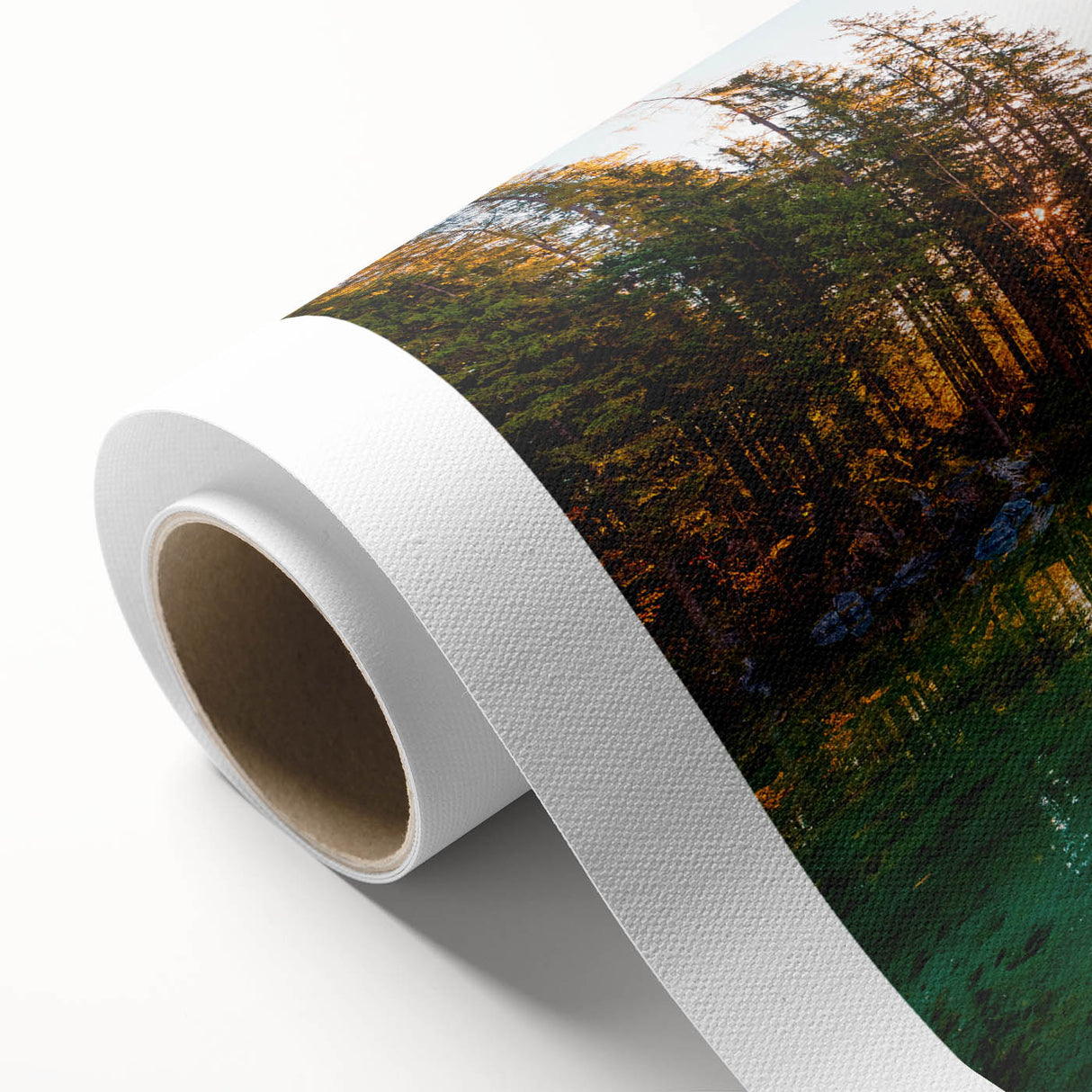 Art deco poster of Bavarian scenery in pastel shades on rolled canvas, ideal for nursery wall art.